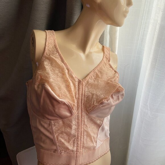 42D Exquisite Form Bustier longline bra NWOT beige tan - Picture 2 of 12